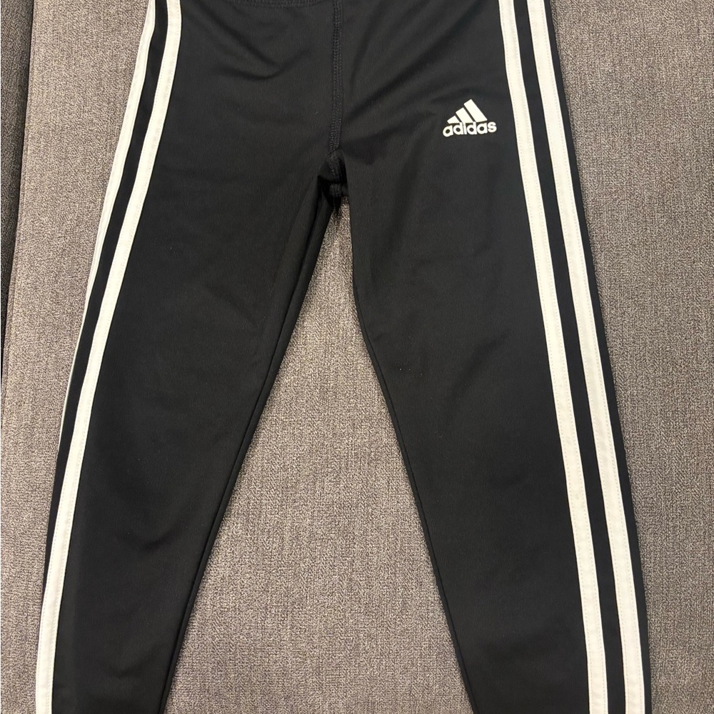 Girl Adidas Black and White Leggings